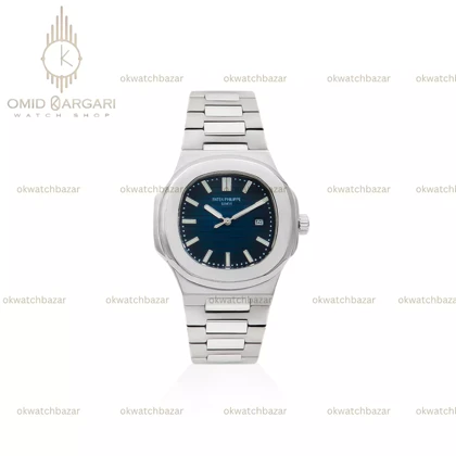 ساعت مچی پتک فیلیپ ناتیلوس سیلور صفحه سرمه ای Patek Philippe Nautilus