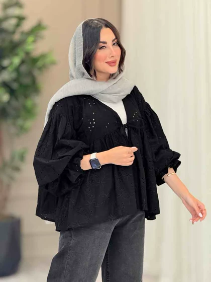مانتو طرح گل چین‌دار 6749
