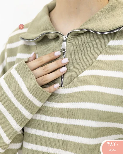 بافت کراپ نیم زیپ 4820