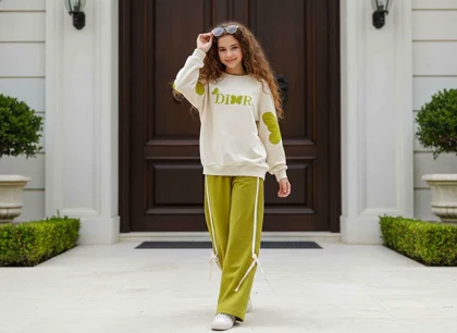 بلوز شلوار دخترانه طرح پروانه