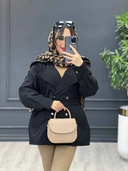بارانی چهار دکمه کمردار