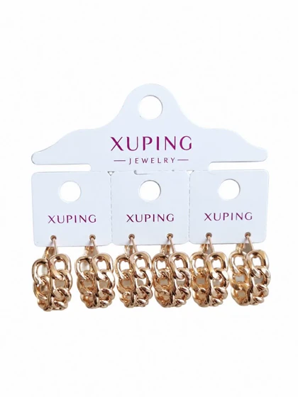 گوشواره کارتیر xuping طرح طلا کد pux06 رنگ ثابت هورآن مارکت