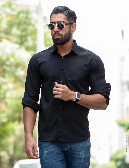 پیراهن مردانه ساده Kiyan 38494