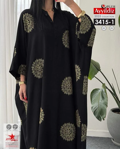 مانتو عبایی زنانه جلو بسته زنانه سایز بزرگ کد 3415