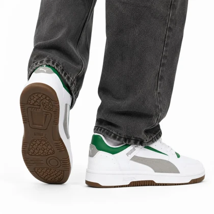 کفش کتانی مردانه مدل پوما سفید طوسی سبز Puma