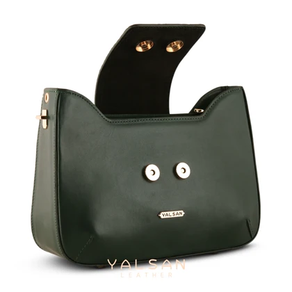 کیف دوشی و دستی زنانه چرم یلسان مدل راشا کد104-GAN