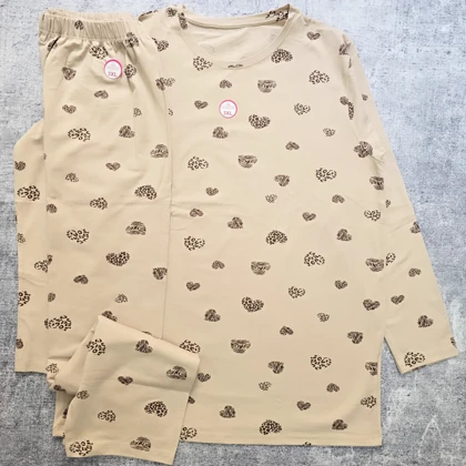 ست تیشرت و شلوار قلب پلنگی زنانه