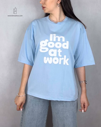 تیشرت باکسی طرح Im good at work