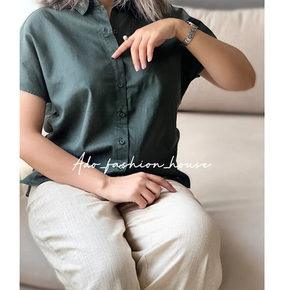شومیز لینن آستین سرخود 212