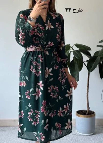 پیراهن حریر سرمه سری 11