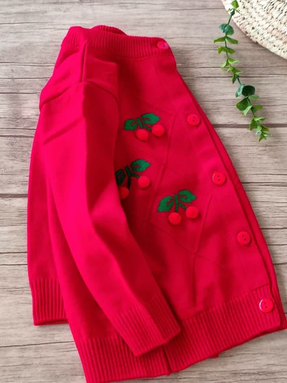 ژاکت بافت دخترانه گیلاس