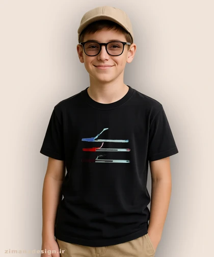 تیشرت بچگانه نوستالژی طرح خودکار جویده شده