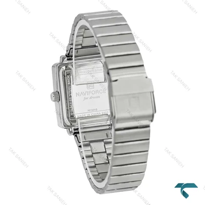 ناوی فورس زنانه NF5048 مربعی نقره ای صفحه مشکی NaviForce-7745-L
