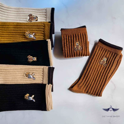 جوراب ساق بلند کبریتی گلدوزی برند شایسته