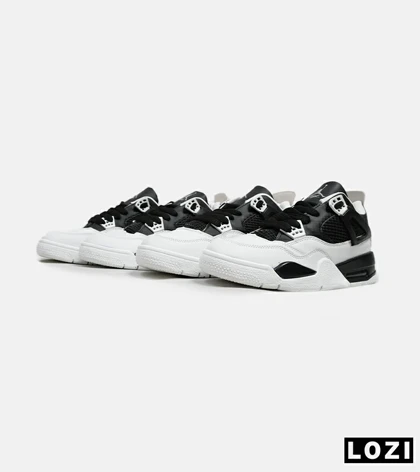 کتانی ساق‌دار بزرگ پا سفید مشکی Nike air jordan 4