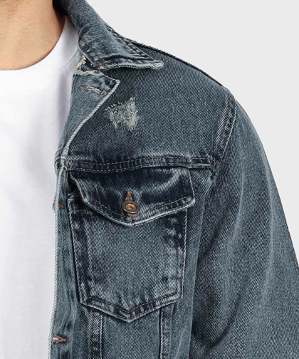 کت جین آبی چرک زخمی 0213