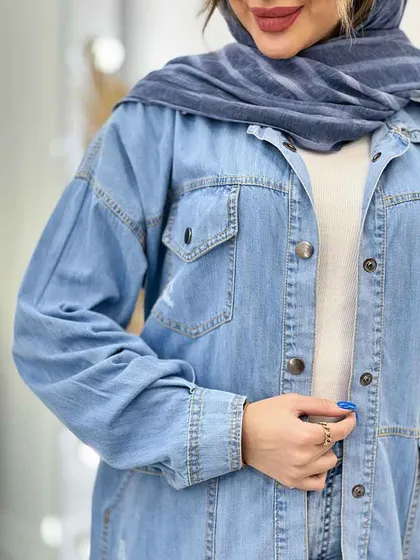مانتو جین چهار جیب ماهلین