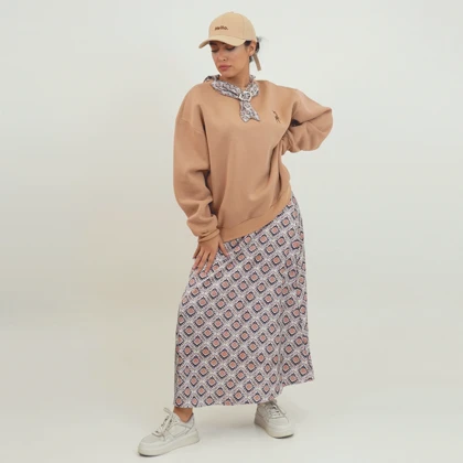 ست دورس و دامن اسکارف دار آهو