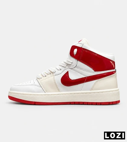 کتانی نایک Air Jordan 1 سفید قرمز مدل 9719 استایل کلاسیک و خیابانی
