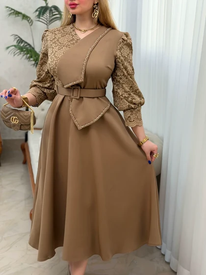 پیراهن مازراتی آستین دانتل 3776