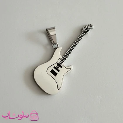 گردنبند گیتار مدل نقره ای استیل کد 250