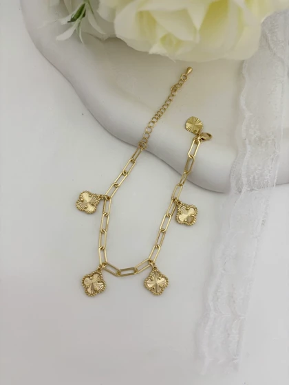 دستبند ونکلیف طلایی زنانه964