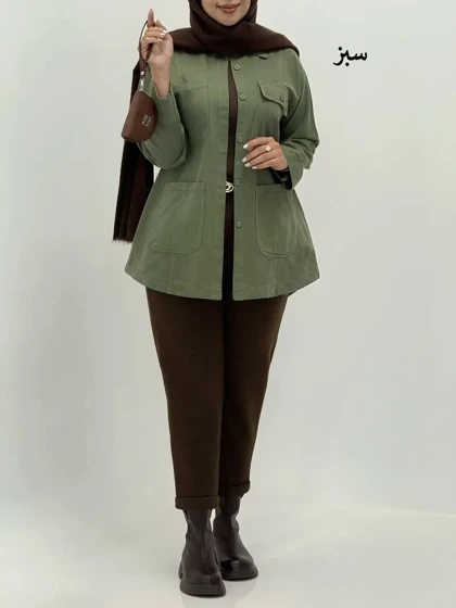 3696-مانتو کتان نیکان