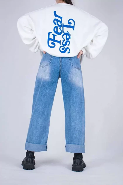 شلوار زنانه بگ ترک آبی