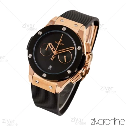 ساعت هابلوت زنانه کلاسیک فیوژن رزگلد مشکی صفحه مهندسی 103050