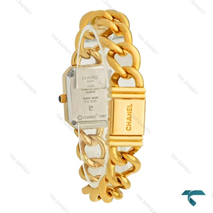 ساعت شنل Premiere زنانه بند کارتیری طلایی دورنگین Chanel-7967-L