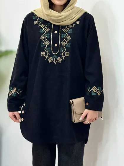 مانتو پاییزه گلدوزی آشیان