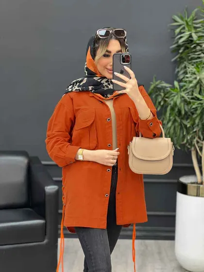 مانتو لینن جیب پیله بنددار