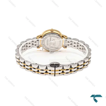 دنیل ولینگتون زنانه دورنگ طلایی صفحه سفید مینی DW-6320-L
