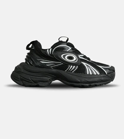 کفش کتانی مردانه مشکی سفید OLD ORDER مدل 8029