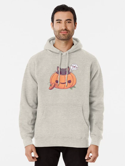 هودی هالوین طرح هودی هالوین طرح Pumpkin Kitty - Original Gray کد 261512