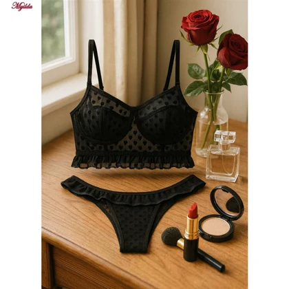 ست شورت و نیم‌تنه زنانه مدل فنردار رنگ مشکی ماییلدا کد 5432-606