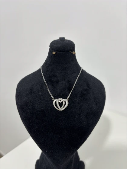 گردنبند نقره زنانه قلب درهم996