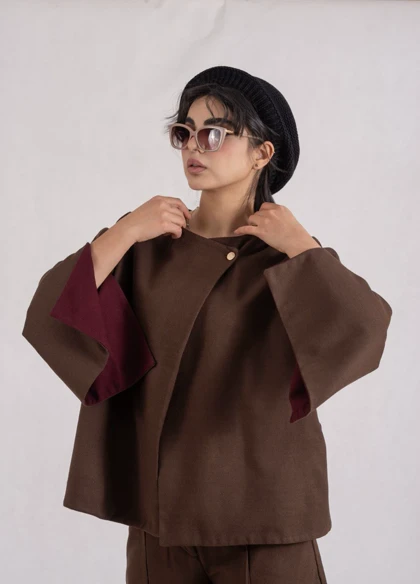 ست کت شلوار دو رو chocolate cherry