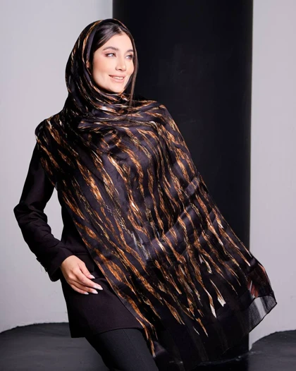شال ابریشم میله ای زبرا 20271