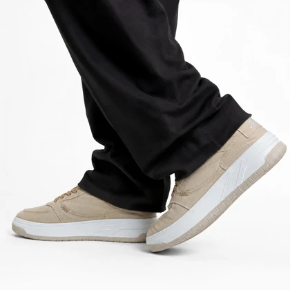 کفش کتانی مردانه مدل ونس برشکا کرم Vans Bershka