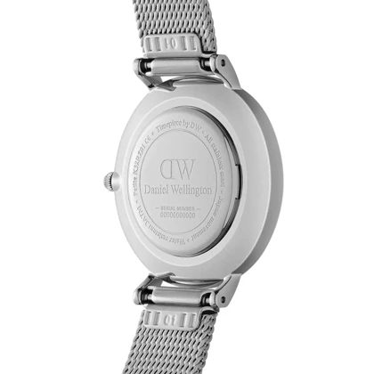 ساعت دنیل ولینگتون زنانه کلاسیک حصیری سیلور سفید ایندکس یونانی DW-5508-L