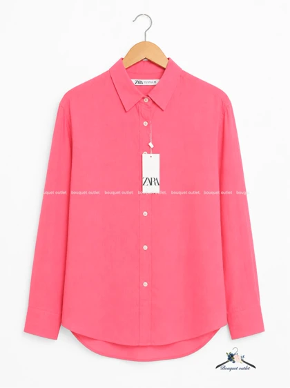 شومیز اورسایز صورتی زارا ZARA