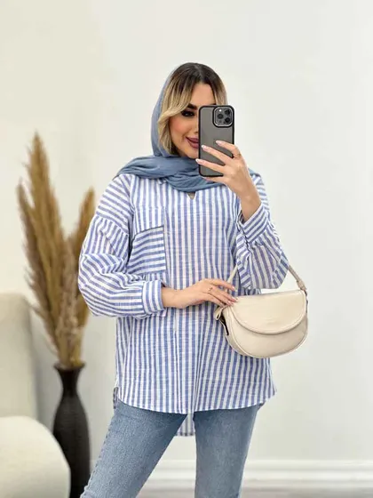 مانتو شومیزی راه راه