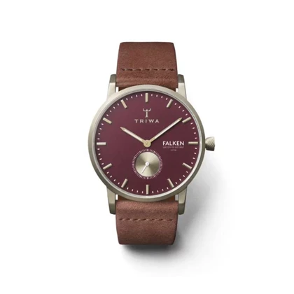 ساعت مچی عقربه ای زنانه مردانه تریوا (TRIWA) مدل Ruby Falken Brown Classic