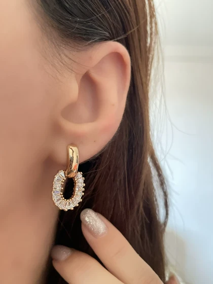 گوشواره نگین رنگی ژوپینگ