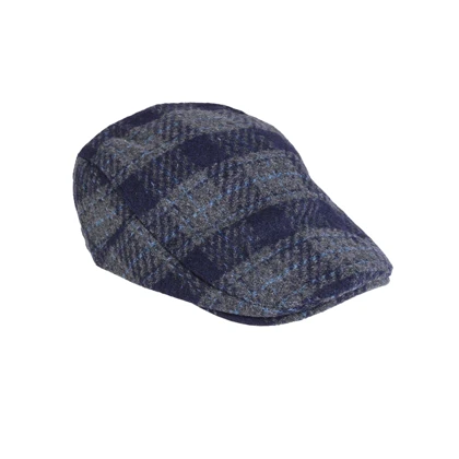 کلاه باراتا چهارخونه مردانه سورمه‌ای