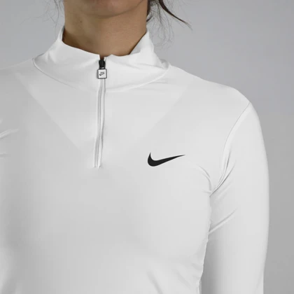 استرج آستین بلند نیم زیپ ورزشی زنانه نایک مدل VHD-3K1452 سفید