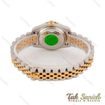 ساعت رولکس زنانه دیت جاست صفحه سبز اعداد یونانی نگین‌دار Rolex-4448-L