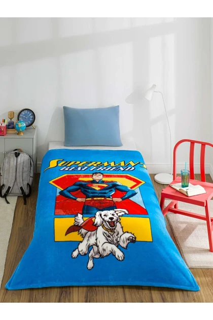 پتو یک نفره Özdilek مدل Superman Friends پلی‌استر - چندرنگ