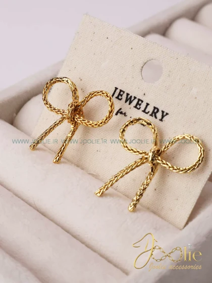 گوشواره زنانه طرح طلا مدل پاپیون کدE1155